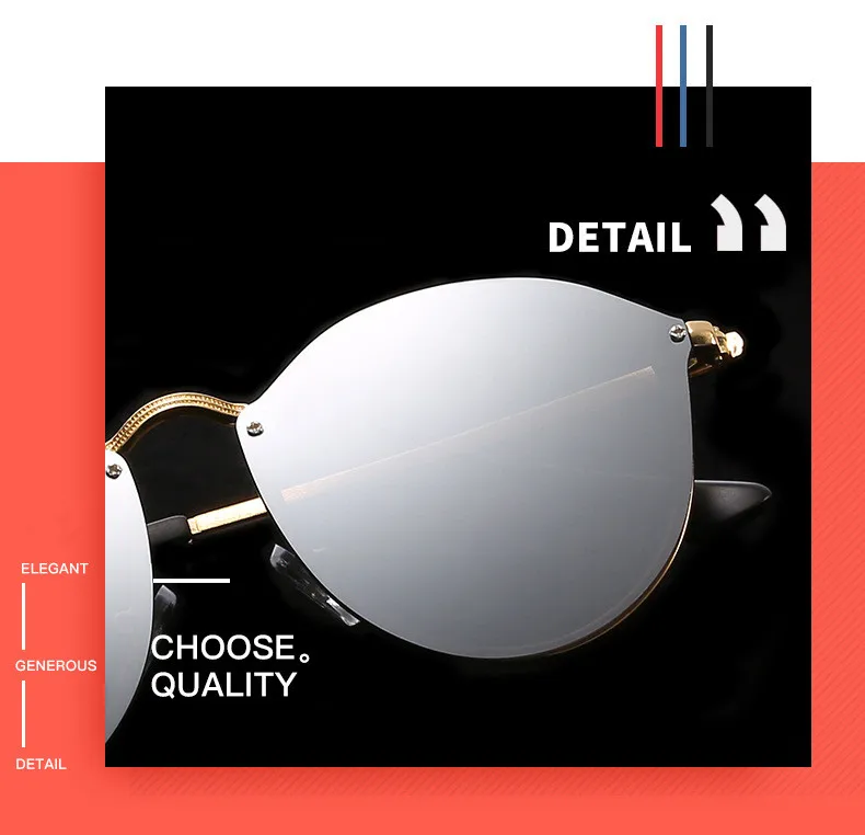 big round sunglasses Luxury Round Sunglasses Women Brand Designer CatEye Retro Rimless Sunglass Mirror Sun Glasses Female 2022 Zonnebril Dames womens ray bans