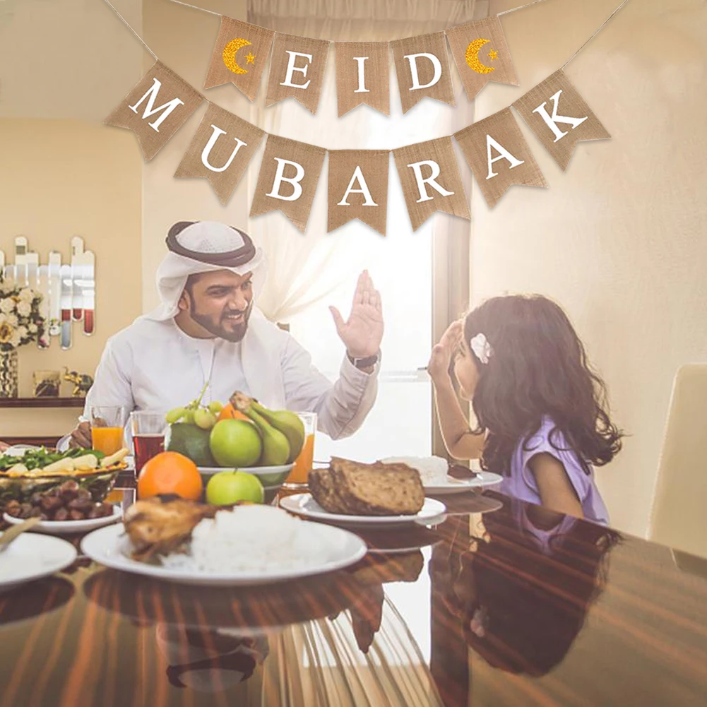 1 комплект EID MUBARAK Swallowtail флаг для мусульманского праздника Рамадан украшения Бантинг Лен ласточкин хвост флаг для Eid Mubarak# AW