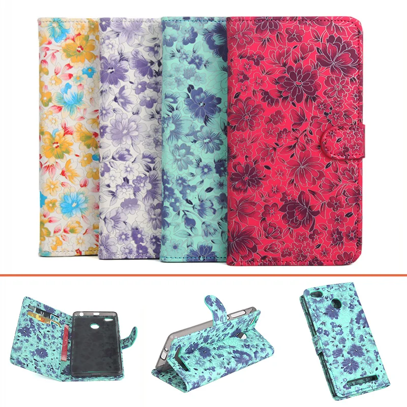 

HongBaiwei Fashion Cases For Xiaomi Redmi 3 Pro Printed Flower Flip Leather Phone Case Cover with Stand Card Slot Holder