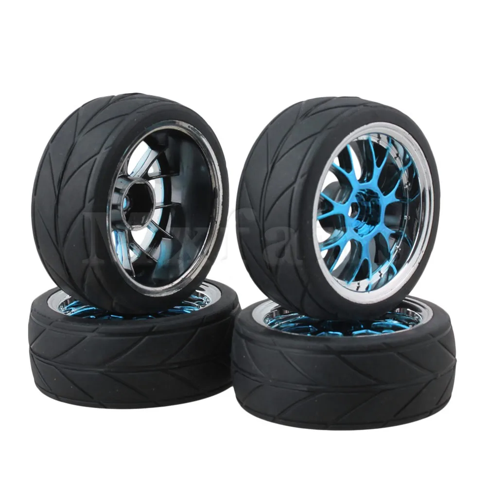 Mxfans 1:10 On-road Racing Car Blue Y-образная ступица колесный обод стрелка зернистая шина