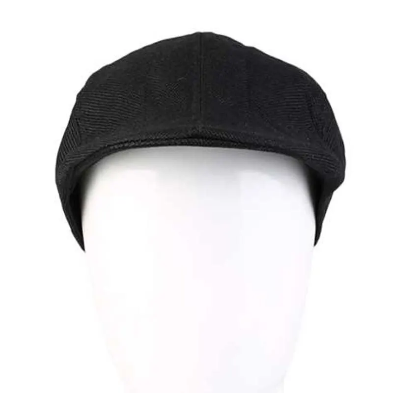 Autumn Winter Stylish Gentleman Linen Cap Special Solid Color Newsboy