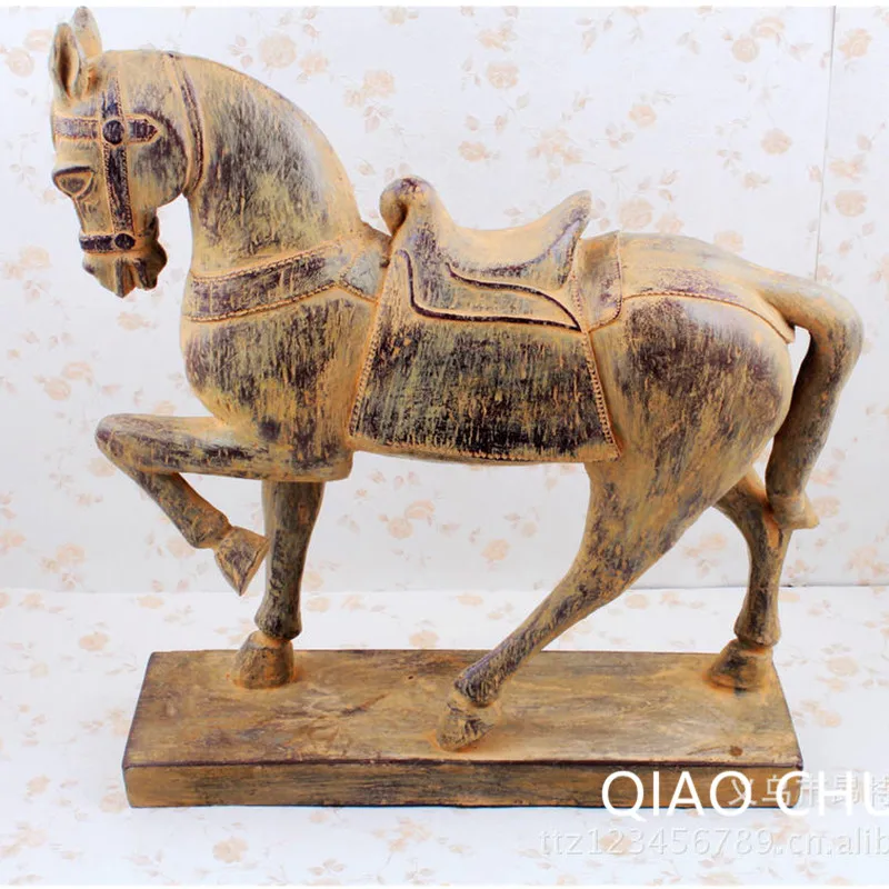 

Chinese Style Archaize Unearthed From The Horse Sculpture Creative Resin Craftwork Home Furnishing Articles S452