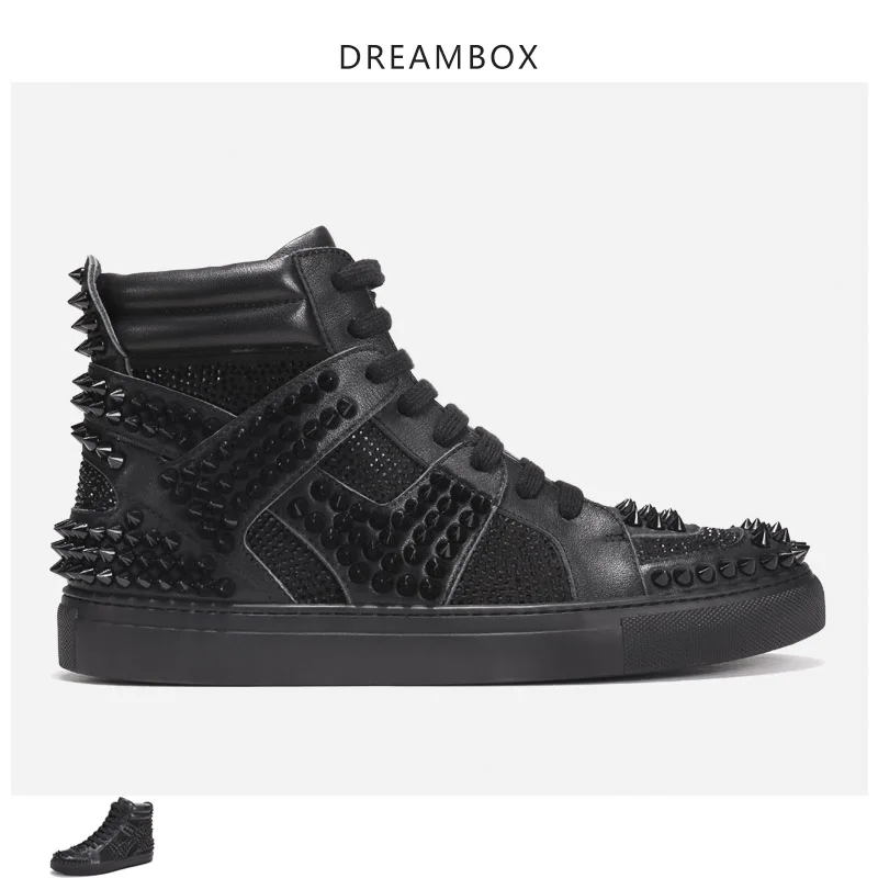 

Men's Shoes Autumn And Winter New Korean Version Of The Trend Of Rivets High-top Casual Shoes