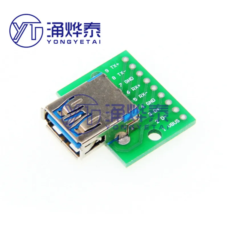 USB 3.0 female to DIP module flat to inline adapter board female conversion board 2.54 FREE SHIPPING