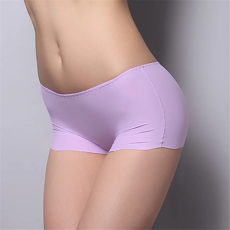 8 Colors 2017 New Arrival Ice Silk Seamless Underwear Cool Breathable Safety Panties Boy Shorts for Women Girls  Pants 1 (3)