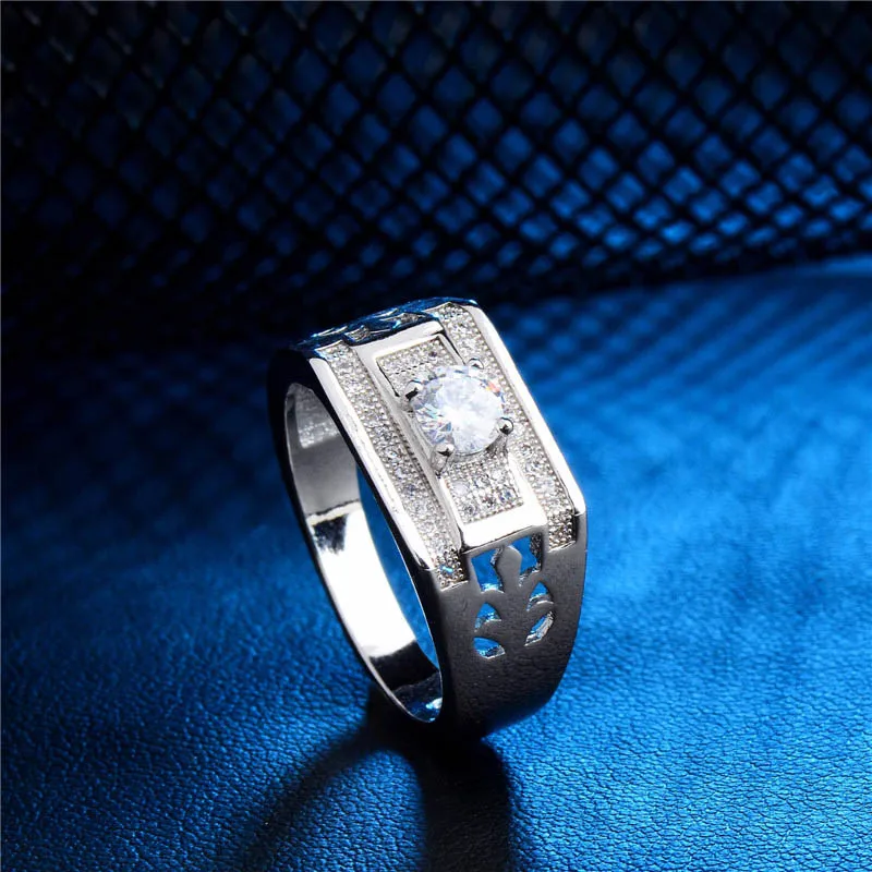 H:HYDE 16 Style Silver Jewelry Rings Men For Party Jewelry Cubic Zirconia man Rings anel masculino