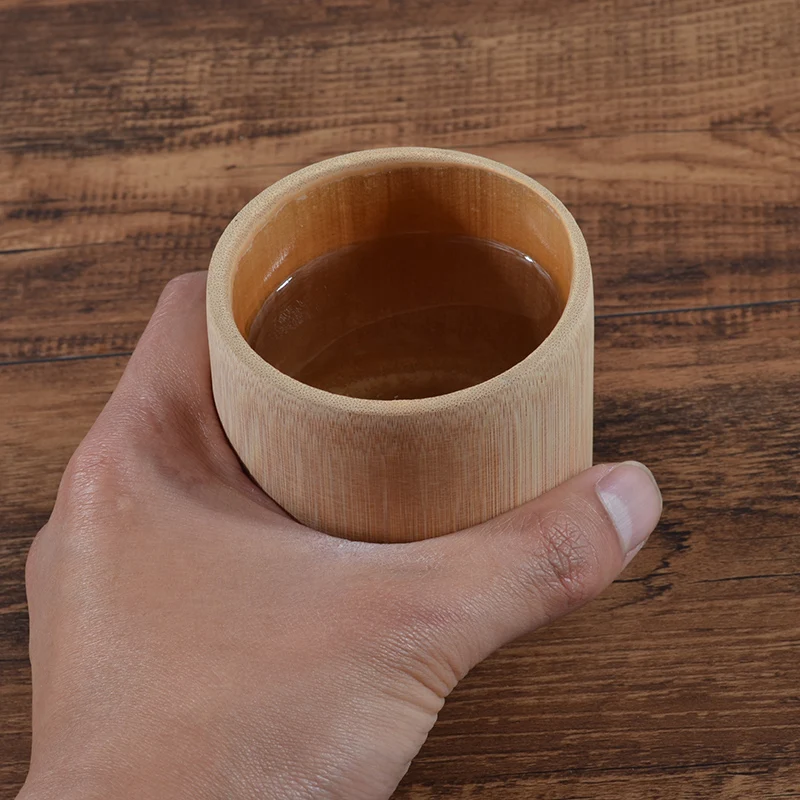 Зеленый натуральный ручной работы бамбуковые зубные щетки чашки стаканчики для воды бамбуковые круглые с этическим покрытием чашки для чая маленький подарок