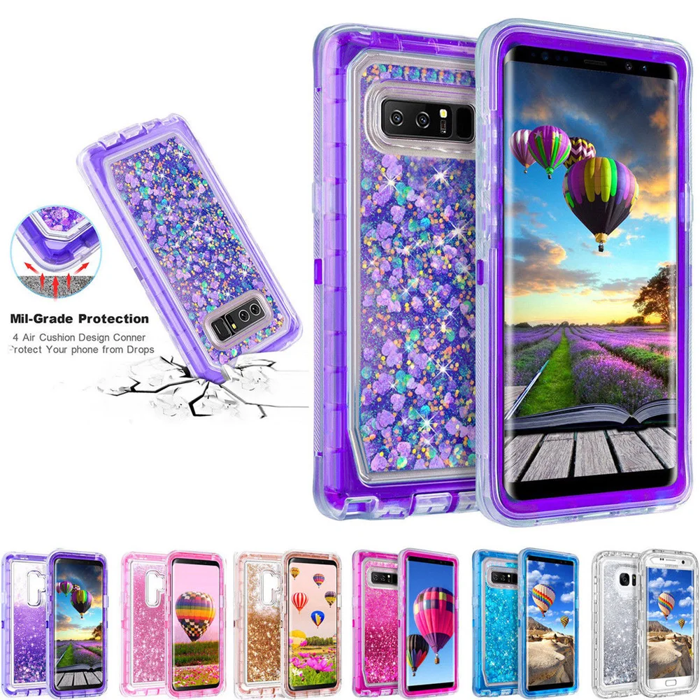 

MAYROUND Dynamic Quicksand Case for Samsung Galaxy S9 Plus Luxury Heady Duty Full Body Shockproof Phone Armor Case for Note 8
