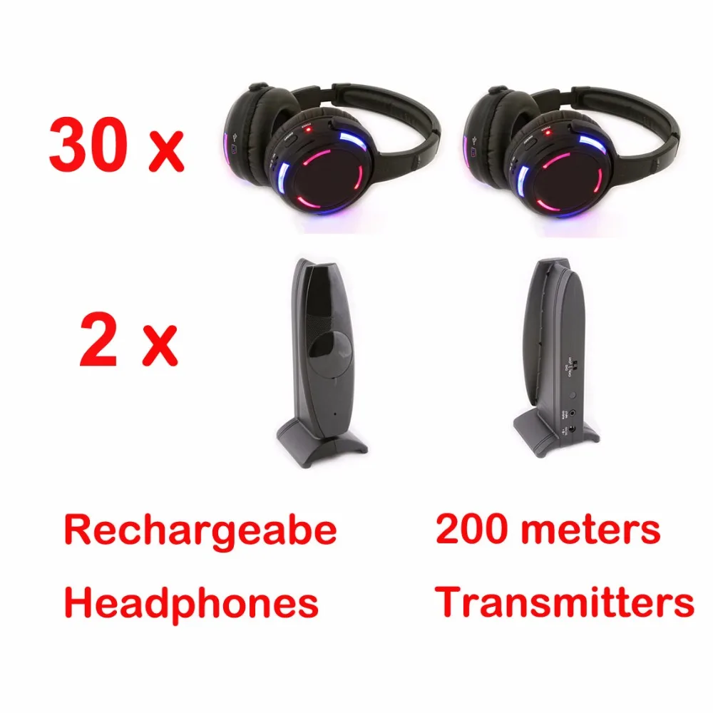 Professional Silent Disco system 30 LED flashing