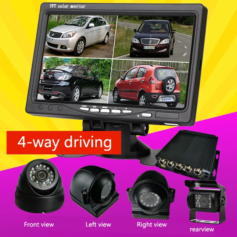 

Smartour Car truck school bus 360 camera panoramic driving recorder 4 camera dvr before and after video reversing camera
