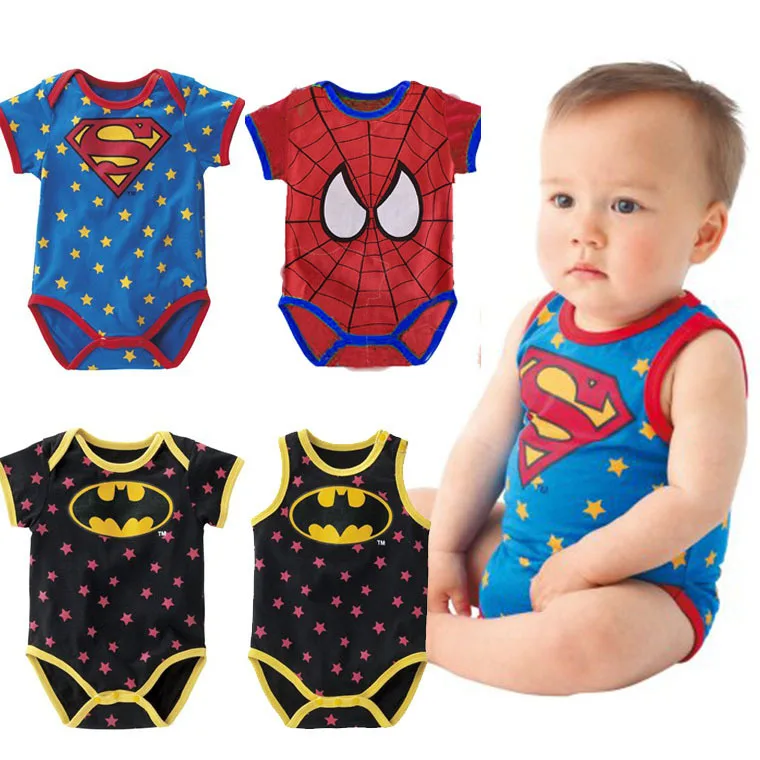 

Newborn Baby Cotton Rompers Star Superman Batman Hero Jumpsuits Infant Baby boy's Girls Cloth Custume Playsuits Overall