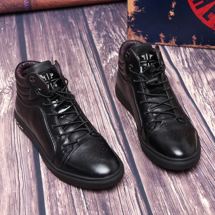 2016 Brand Tactical Waterproof Winter Warm Snow Boots Men Vintage Leather Motorcycle Ankle High