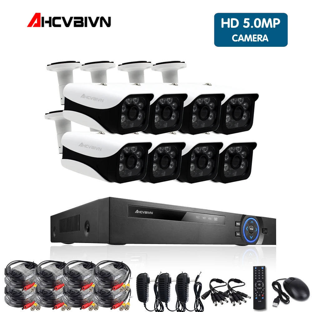 AHCVBIVN HD CCTV системы 4MP 8CH AHD DVR комплект 8 шт. 4.0mp 2560*1440 шт. массив светодиодов безопасности камера наружного наблюдения