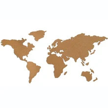 Carte du monde murale en bois de liège, décoration pour la maison, l'école, le bureau