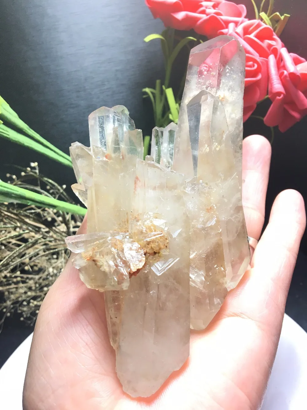 

PRETTY Aura Quartz Crystal Bismuth Titanium Silicon Clusters SPECIMEN