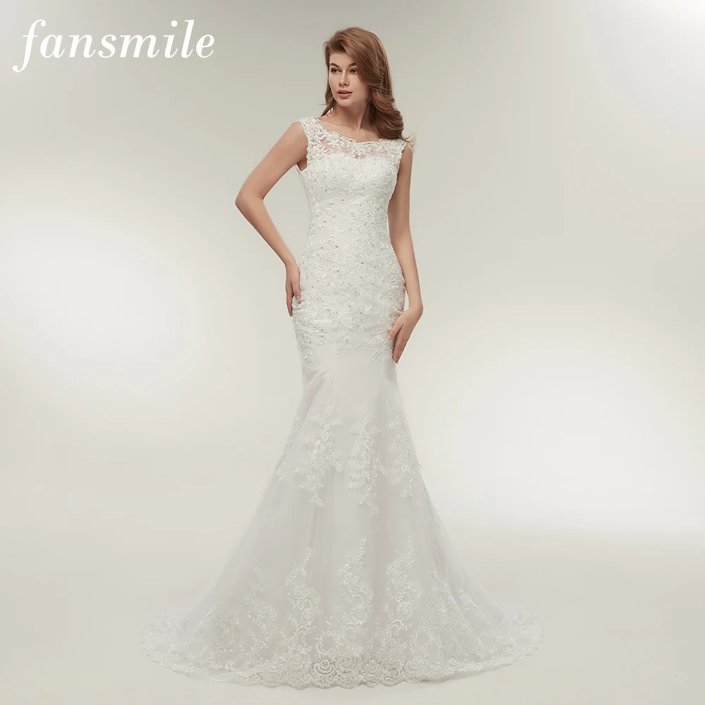 Fansmile в винтажном стиле Vestidos de Novia Свадебные платья Русалочки 2020 размера плюс
