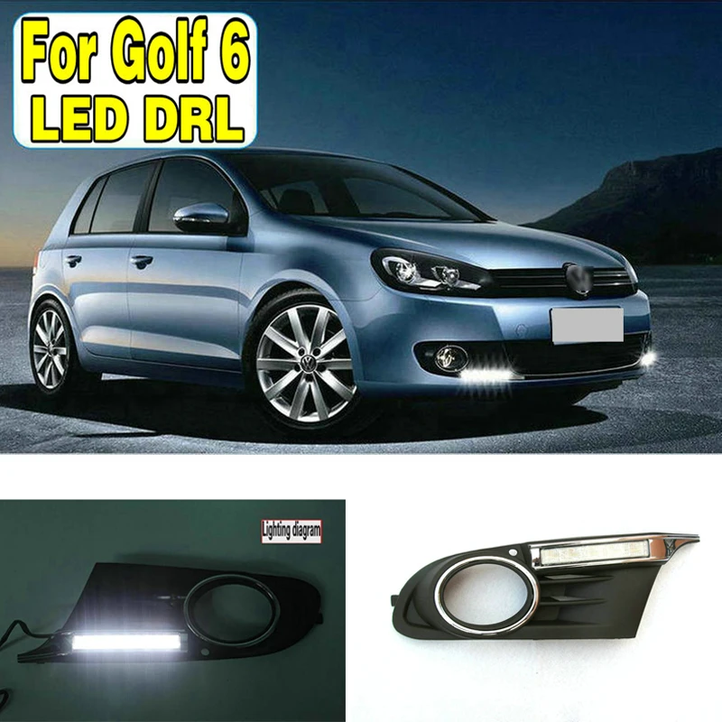 1 комплект DRL для Volkswagen Golf6 MK6 09 10 11 12 13 светодиодный дневные ходовые огни Дневные