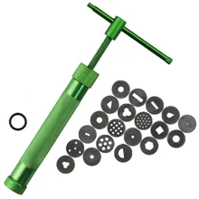 Extrusores de argila verde, de alta qualidade, arma de escultura, argila, açúcar, extrusora de fondant, ferramenta de escultura de bolo, polímero, h489