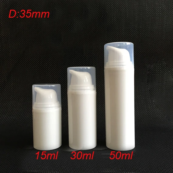 

500pcs 15ml white plastic airless bottle vacuum pump for serum, 0.5 oz foundation lotion emulsion Refillable Bottles wholesale