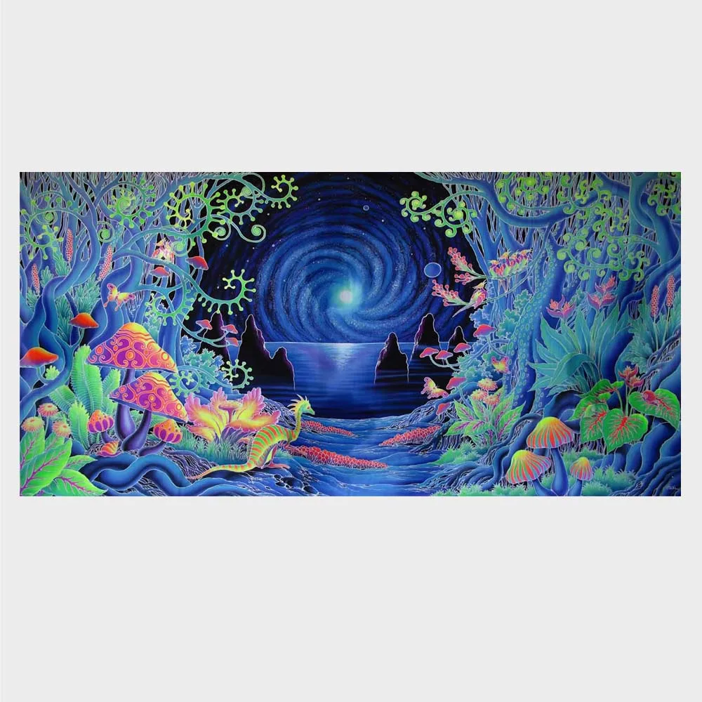 Poster for Psychedelic Trippy Art Silk Fabric with wall scroll 28x13 Decor40 Custom printing services Other | Дом и сад
