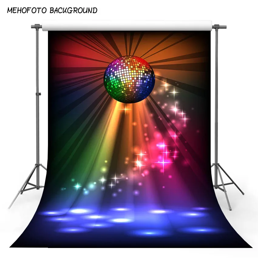 

MEHOFOTO Party Backdrop Photography Celebrate Party Decoration Dancing Colorful Lights Studio Photo Prop Photocall Photophone