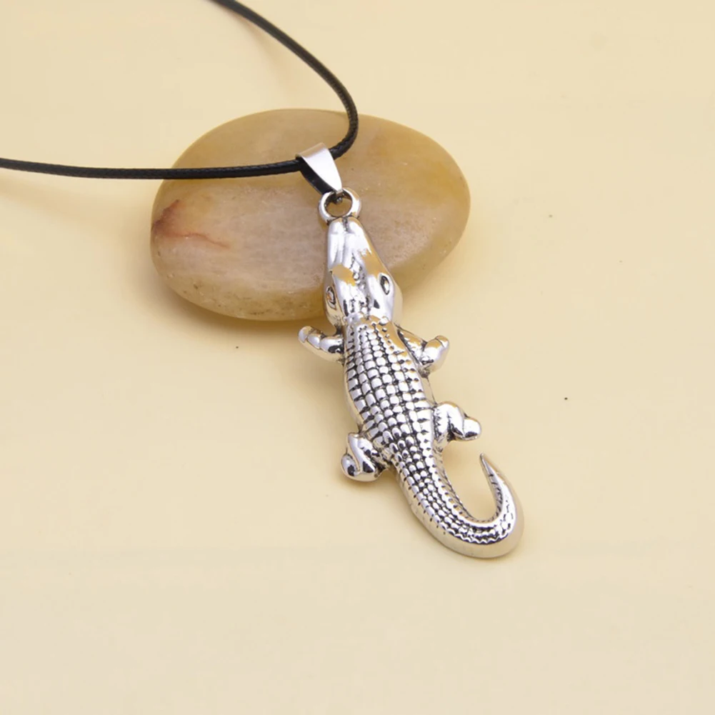Женская Мужская Мода Милая подвеска "крокодил" искусственная кожа Веревка ожерелье подарок