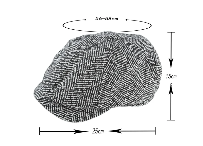 Кепка Newsboy, черная, белая, восьмиугольная кепка, осенняя, зимняя, унисекс, уличная, морозостойкая, шапки, шапки для мужчин, Sombreros para hombres