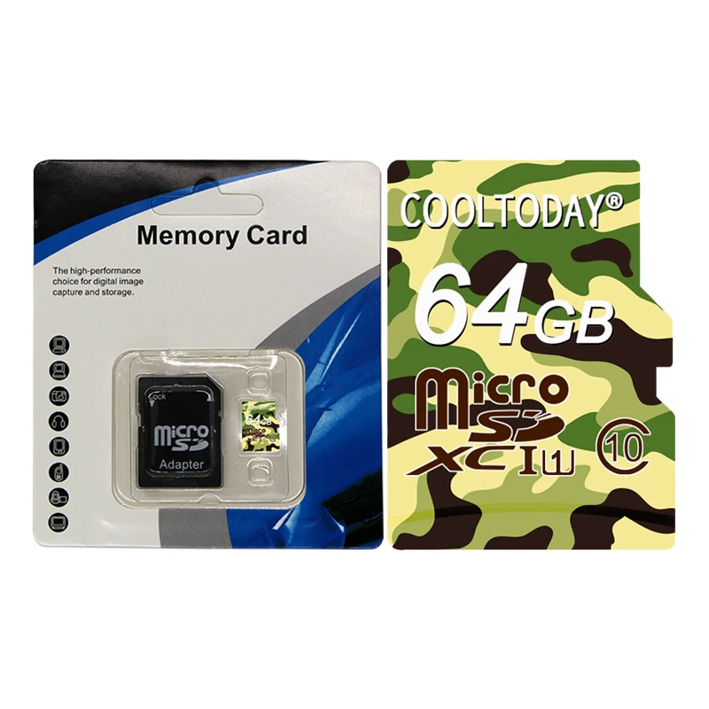 Cooltoday Micro sd card 4 ГБ 8 ГБ мини sd-карта 16 ГБ 32 ГБ 64 ГБ Class 10 карт памяти microsd картао де memoria бесплатная адаптер