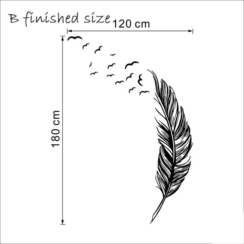 8408 0,7 левое правое летающее перо наклейки на стену домашний Декор adesivo де parede украшение дома обои наклейка на стену