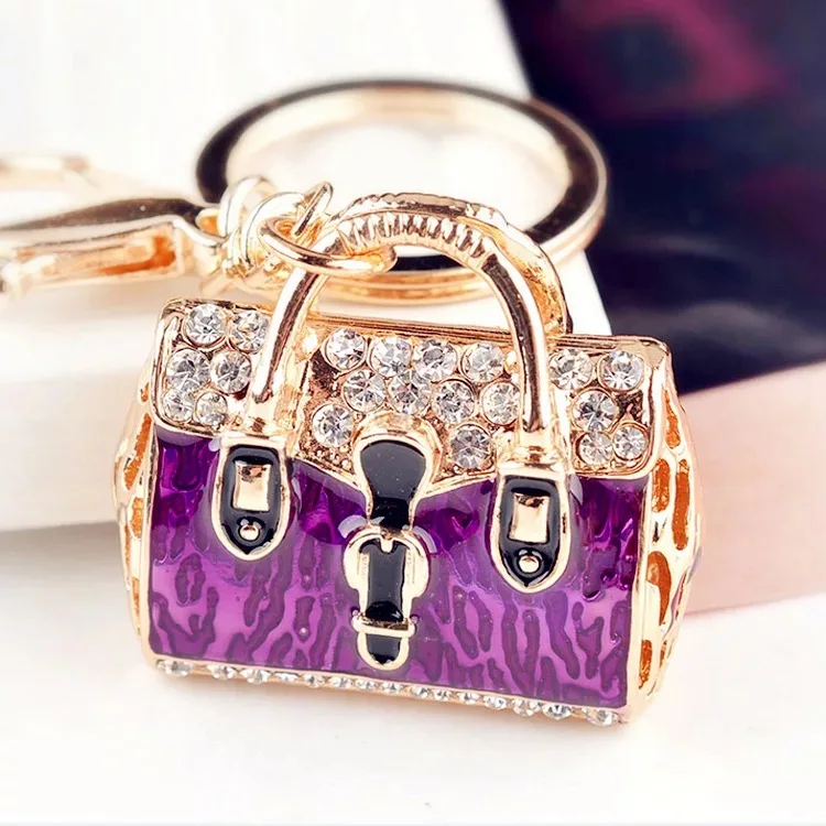 

free shipping 50pcs/lot rhinestone chic tac purse keychain handbag hanger favors for bridal showers birthday party gift souvenir