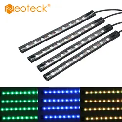 Neoteck 4 шт. USB салона RGB color Светодиодные ленты свет Атмосфера декоративные SMD неоновая лампа SMD 5050 автомобиля декоративные полосы свет
