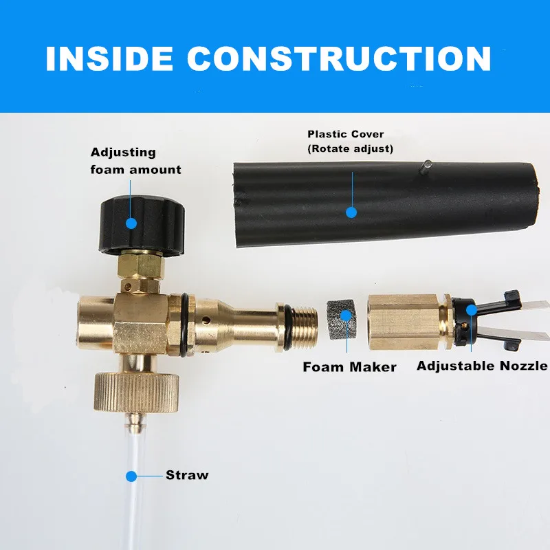 1Л пенная насадка Cannon струйный распылитель для INTERSKOL Автомойка высокого давления пенообразователь мыло генератор распылитель сопла регулируемый