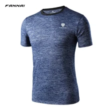Fannai рубашка для бега Мужская дышащая футболка с коротким рукавом обтягивающая футболка для спортзала футболка для фитнеса спортивная рубашка для мужчин Poleras Hombre