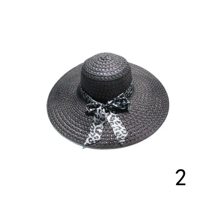 BTLIGE Новая женская пляжная шляпа, Дамская Кепка дерби с широкими полями, летняя соломенная шляпа в богемном стиле, Прямая поставка - Цвет: black