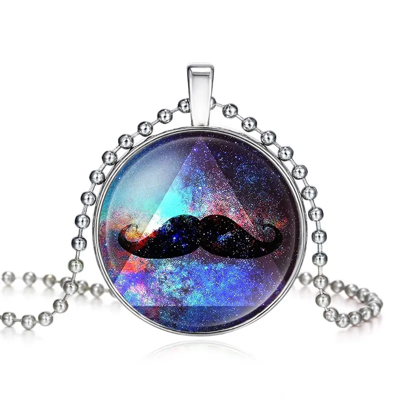 

NingXiang Blue Earth Starry Sky Glass Cabochon Pendant Necklace Women Great Universe Light Galaxy Necklaces Jewelry Best Gift