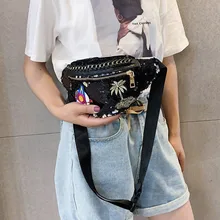 Нагрудная Сумка Женская поясная сумка этнический пояс для денег градиентный цвет блестки посылка модная сумка на плечо sac banane femme heuptas