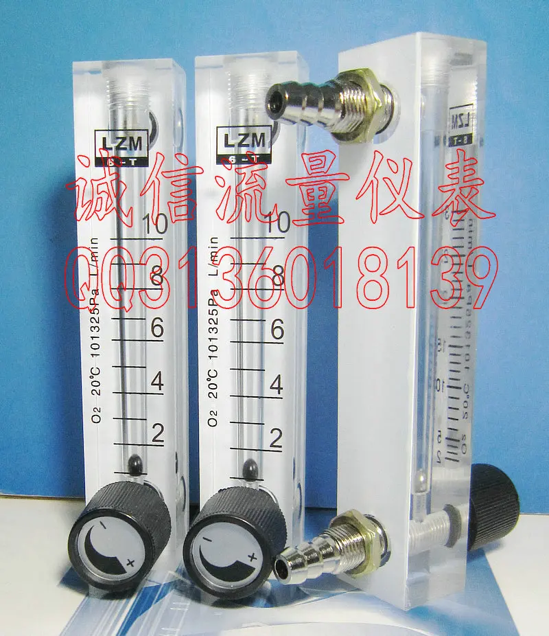 

LZM-6T O2 square bar adjustable small flowmeter 2~10L/min panel type oxygen flowmeter