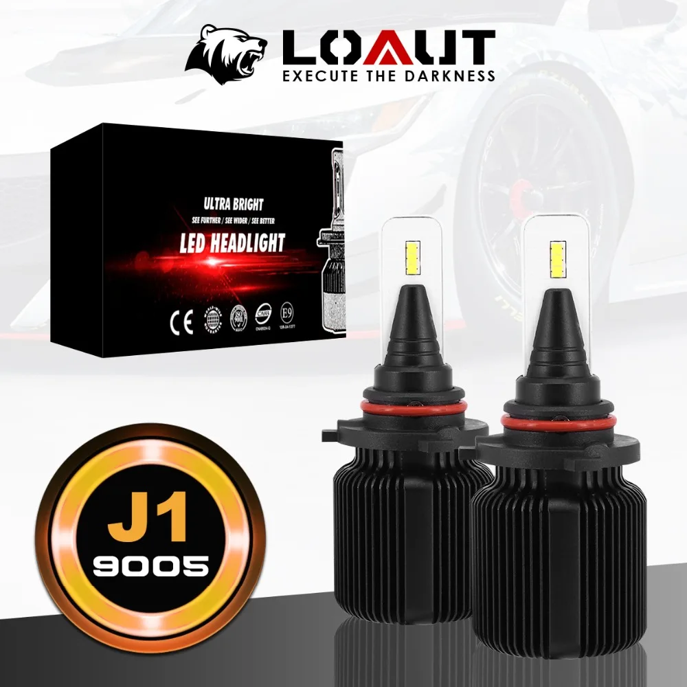 

Super Bright LOAUT J1 9005 HB3 Car LED Headlight Bulbs Hi-Lo Beam 50W 8000LM 6500K 24V Car Lamp