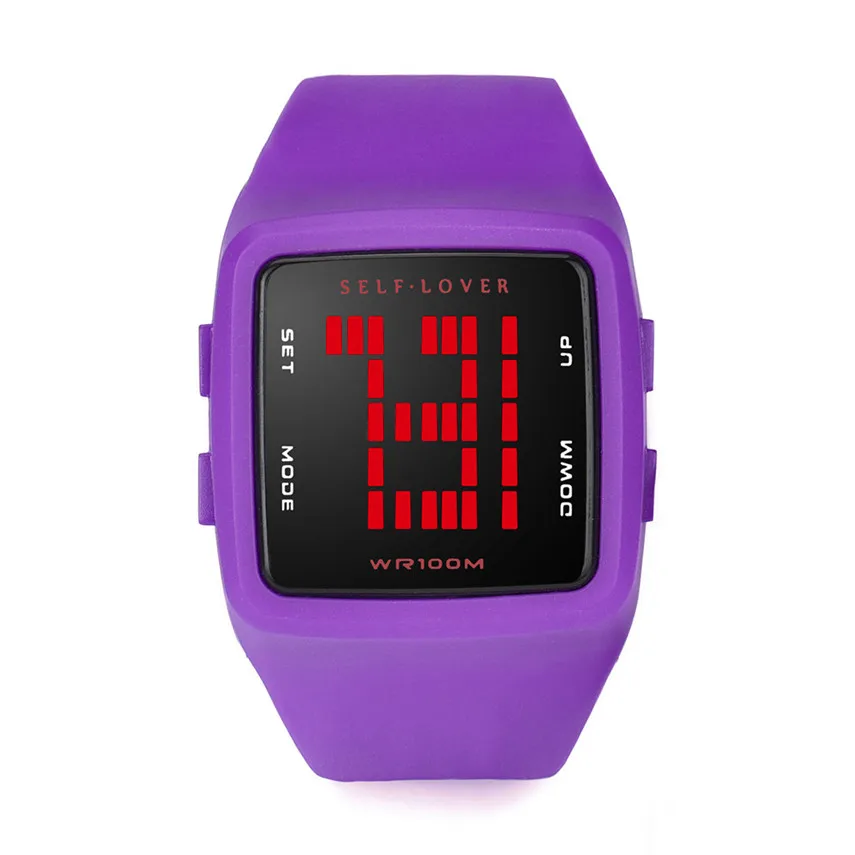 

2019 Hot Sale Fashion Women Waterproof Watch LED Digital Sports Watch Girls Silicone Square Wristwatch
