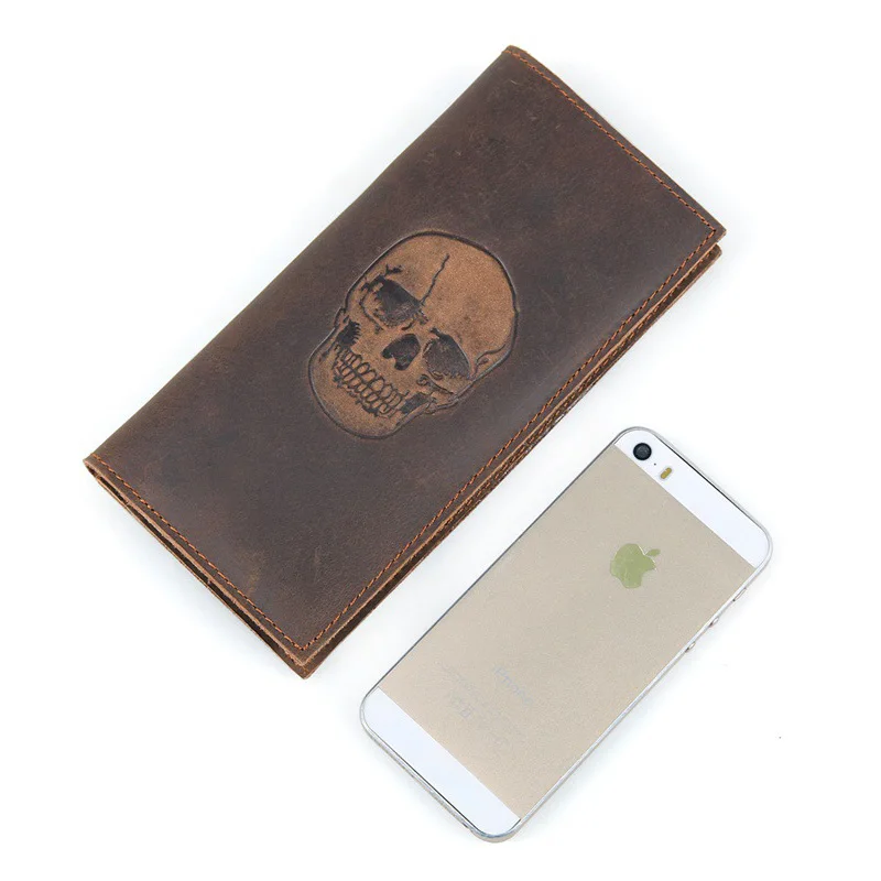 

Top Genuine Cowhide Leather High Quality Men Long Wallet Vintage Designer Male Carteira Wallets