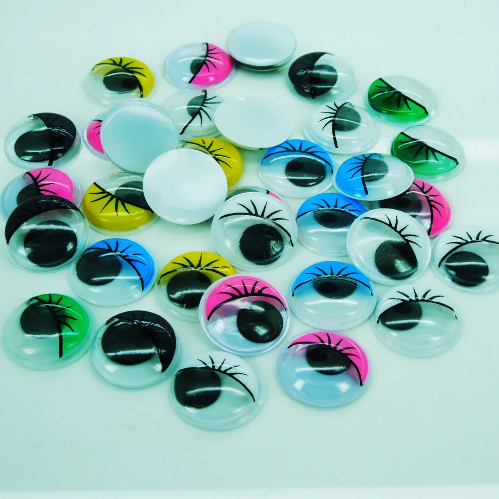 Not Self adhesive 100PCS Hot Sell With the Eyelashes Dolls Googly Eye