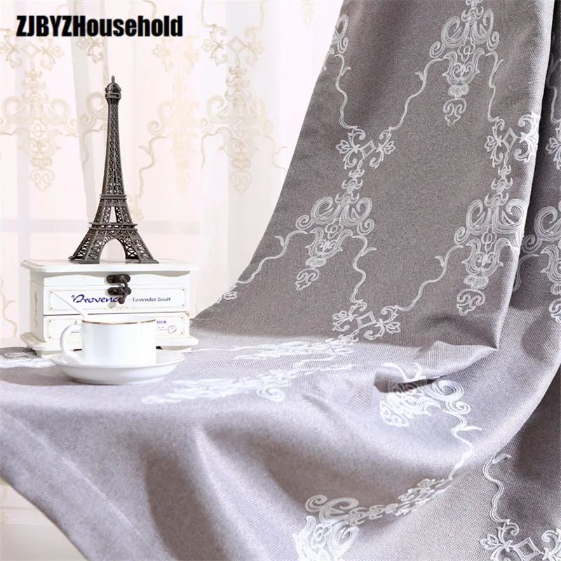 

Lighthouse Contemporary Contracted Shading Gray Cotton Embroidered Curtain Product Curtains for Living Dining Room Bedroom