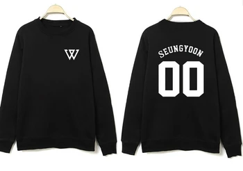 

Kpop winner o neck pullvoer black hoodies member name printed jinwoo minho sweatshirt casual simple tracksuits