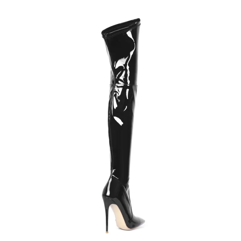 Olomm/Новые модные женские блестящие высокие сапоги пикантные сапоги на шпильках Красивые вечерние туфли с острым носком 5 цветов женские американские размеры 3-13