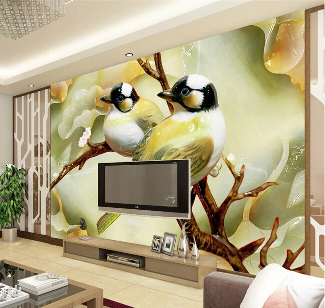 

Custom 3D wallpaper, bird wallpaper for walls 3d murals for living room bedroom TV background wall vinyl papel de parede