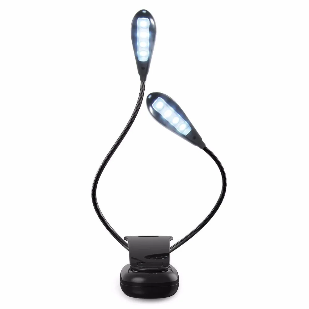 8 светодиодный свет книга пюпитр лампа Перезаряжаемые гибкий переход белый путешествия клип легкое чтение at Night Eye-чистые с USB