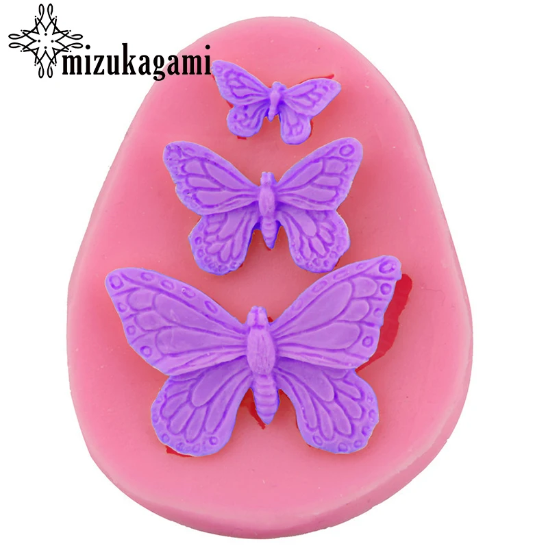 

1pcs UV Selected Resin Jewelry Liquid Silicone Mold Three Butterflies Resin Charms Mold For DIY Decorate Making Molds