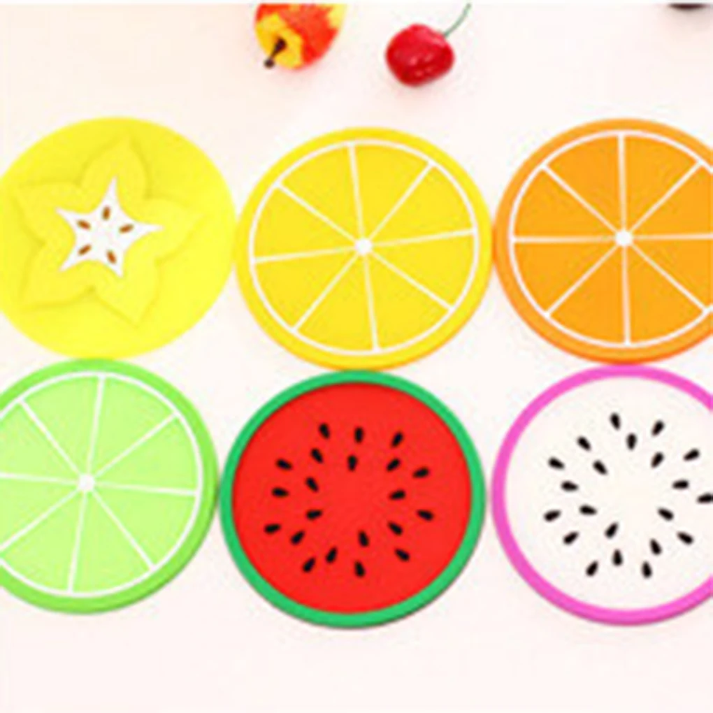 

New style Coaster Fruit Shape Silicone Cup Pad Slip Insulation Pad Cup Mat Pad Hot Drink Holder