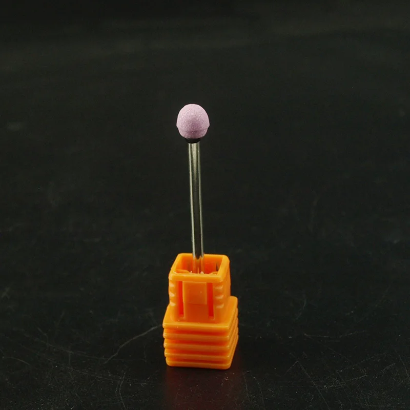 

Wholesale10pcs Spherical Korund Nail Drill Bit Pink Ceramic Stone Rotate Burr Manicure Pedicure Tools Electric Drill Accessory E