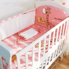 5 шт./компл. хлопок 3D сетчатая ткань Комплект постельного белья для малышей с рисунком из мультфильма новорожденных кроватки бампер белье для детской кроватки наборы унисекс Летнее Детское постельное белье